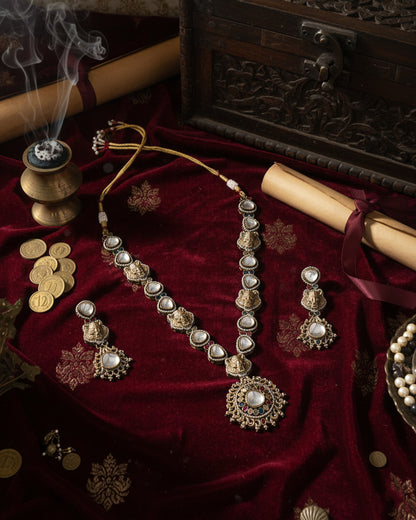 Valeria Premium Sabya Long Necklace Set with Earring