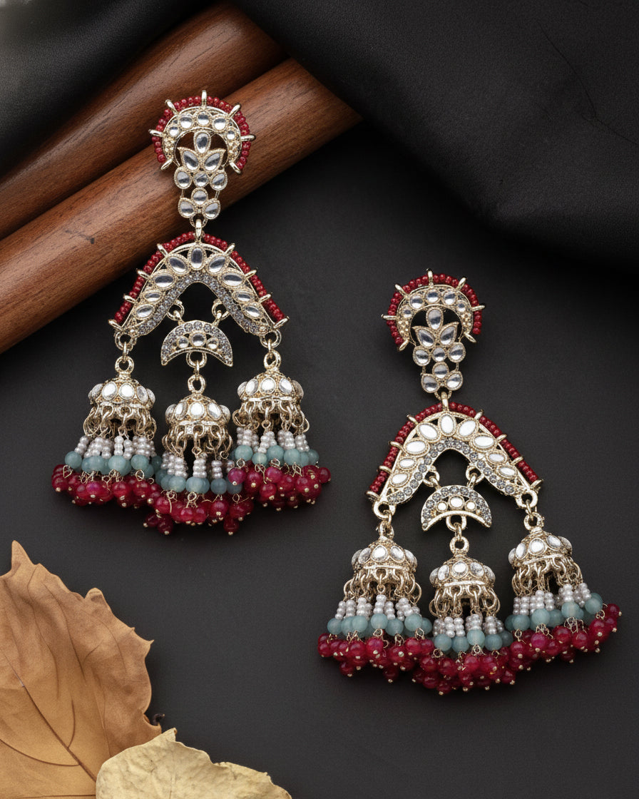 Pink Prabhnoor Jhumka