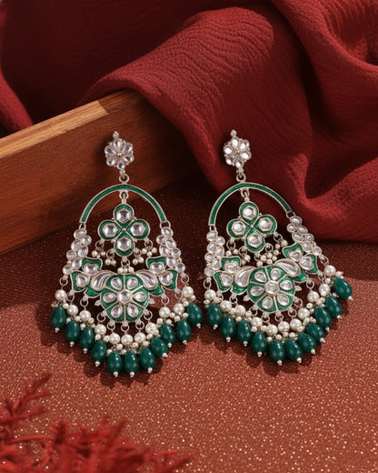 Green Rajvee Meena Chandbali