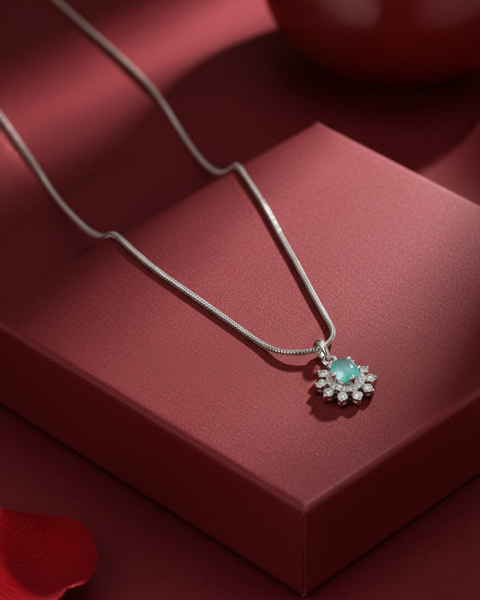 Mint Zeliana AD Pendant Necklace