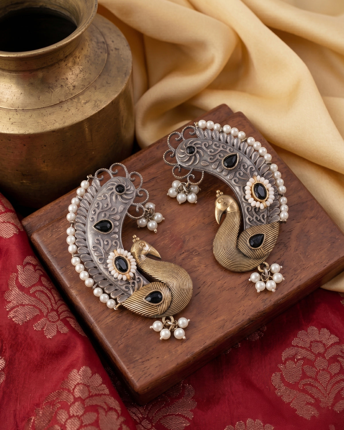 Black Uraisha Designer Ear Cuff Earring