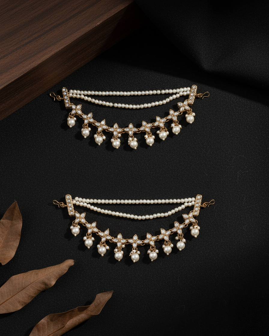 Ariva Kundan Kaan Chain Pair