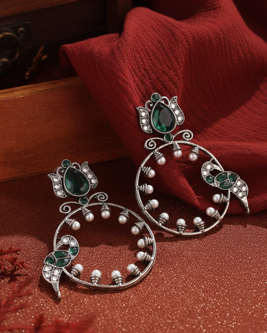 Green Idhika Boho Earring