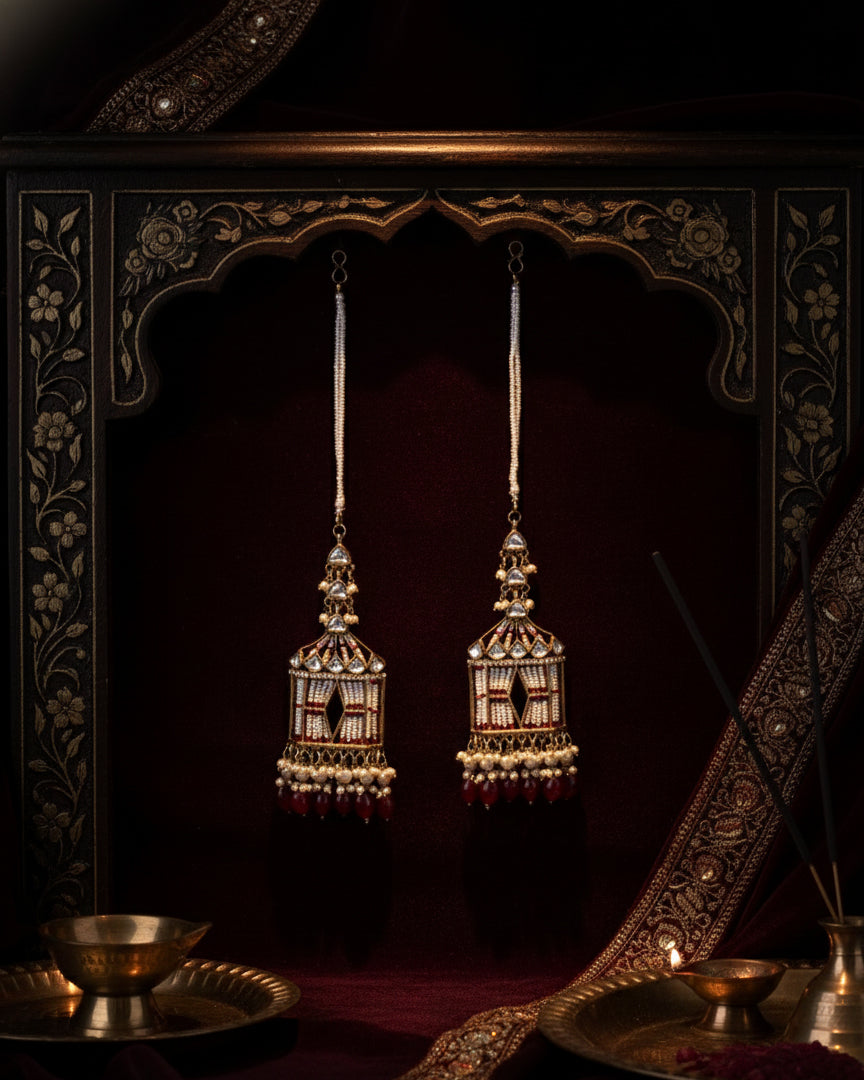 Red Agastya Designer Earring with Sahara