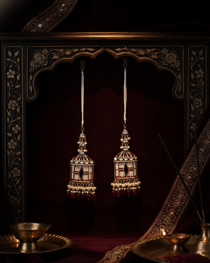 Red Agastya Designer Earring with Sahara