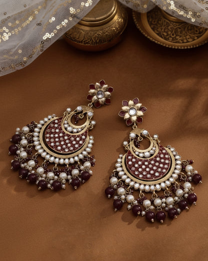 Maroon Nazma Chandbali