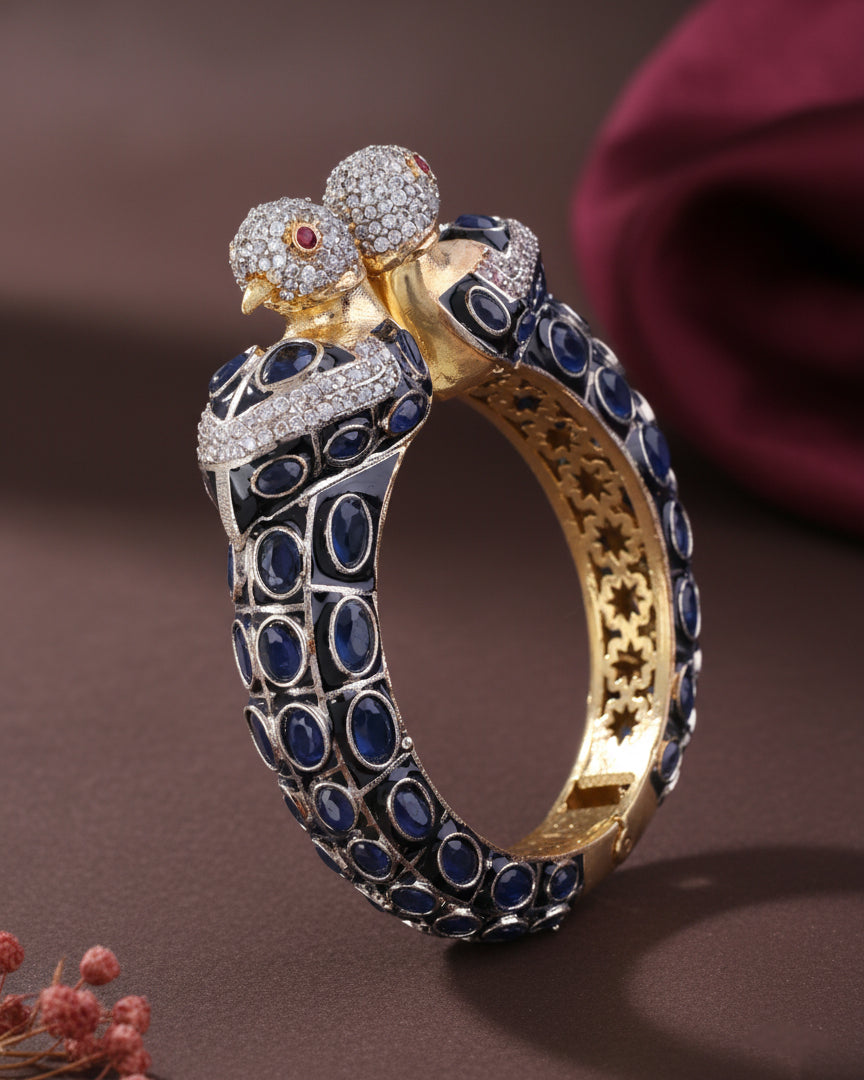 Blue Samyukta Premium Polki Kada