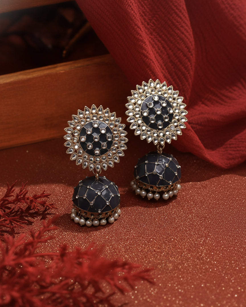 Grey Tanu Meena Jhumka