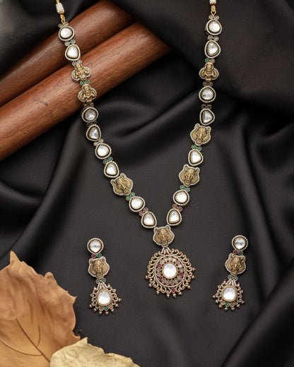 Valeria Premium Sabya Long Necklace Set with Earring