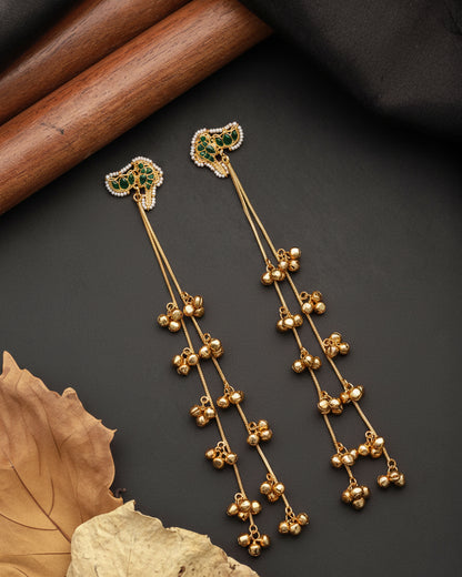 Green Arin Kashmiri Look Ghunghru Jhumka Earring