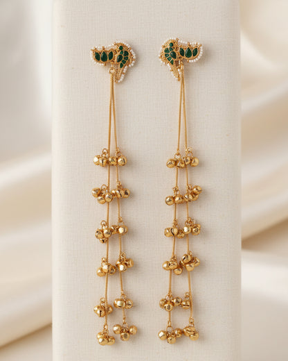 Green Arin Kashmiri Look Ghunghru Jhumka Earring