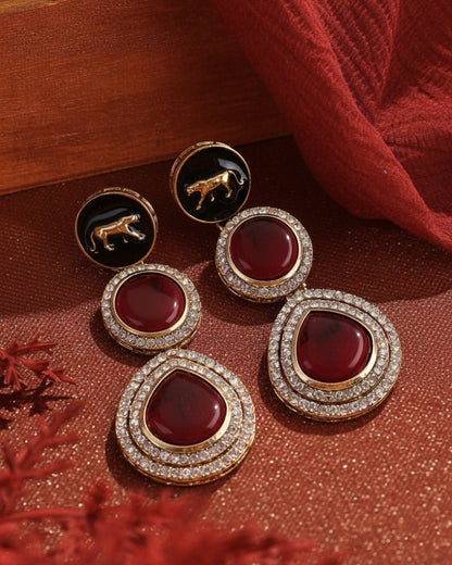 Wine Anaira Designer Earring