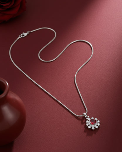 Red Zeliana AD Pendant Necklace