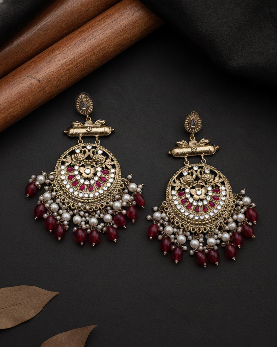 Pink Nushrat Chandbali