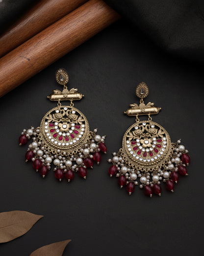 Pink Nushrat Chandbali