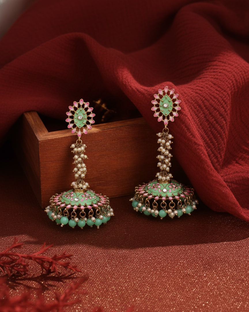 Mint Green Iffat Designer Earring