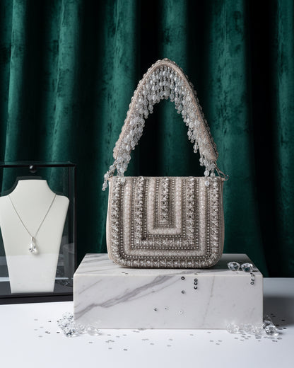 Diana Rhinestone Flap Clutch