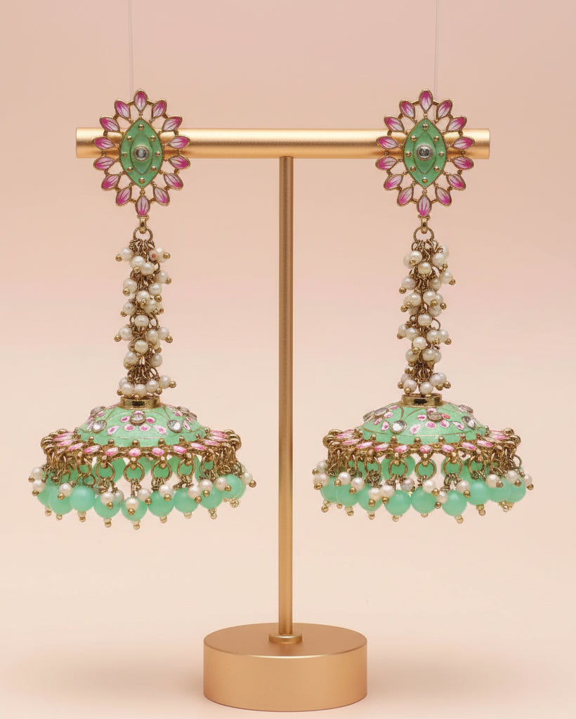 Mint Green Iffat Designer Earring