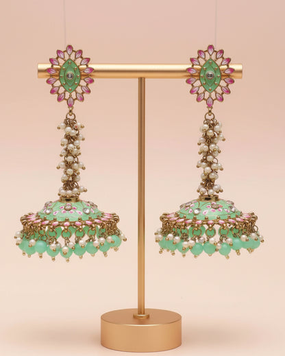 Mint Green Iffat Designer Earring