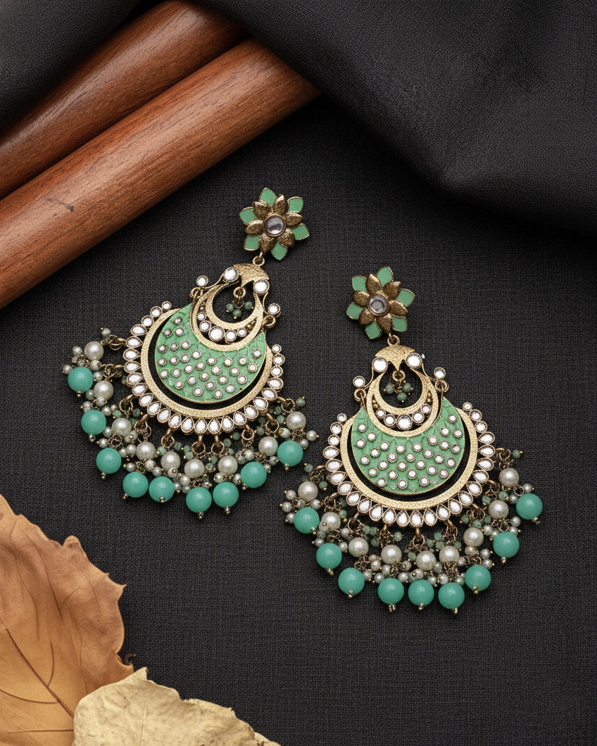 Mint Green Nazma Chandbali