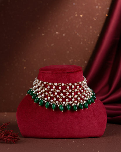 Green Kaveri Designer Indo Western Necklace