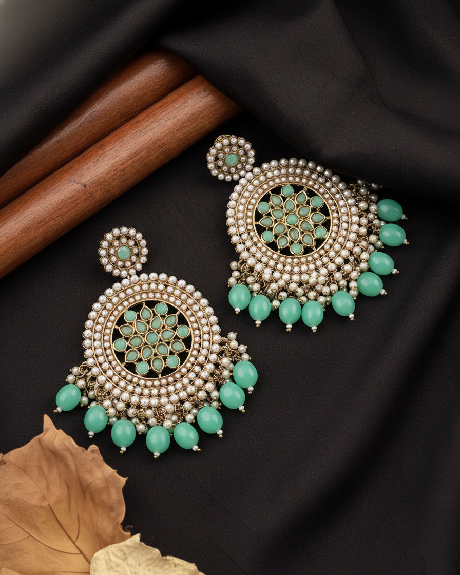 Mint Green Damini Chandbali