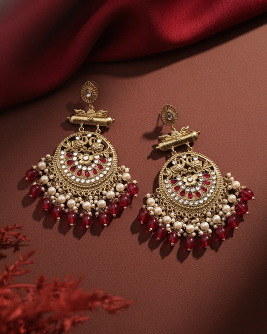 Pink Nushrat Chandbali