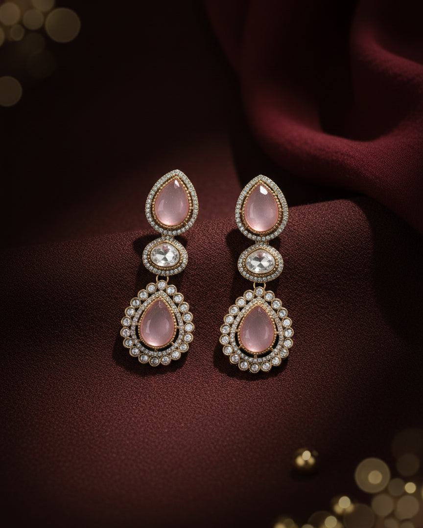 Blush Amani Premium Designer Zircone Polki Dupe Earring