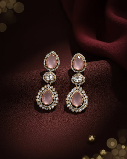 Blush Amani Premium Designer Zircone Polki Dupe Earring
