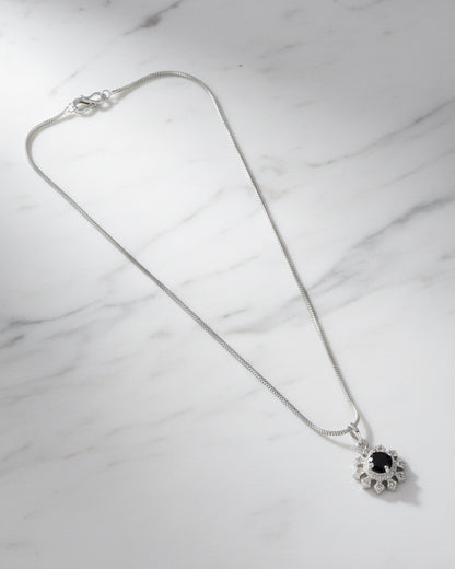 Black Zeliana AD Pendant Necklace