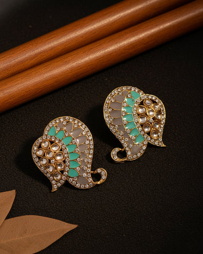 Grey Turquoise Urfi Stud