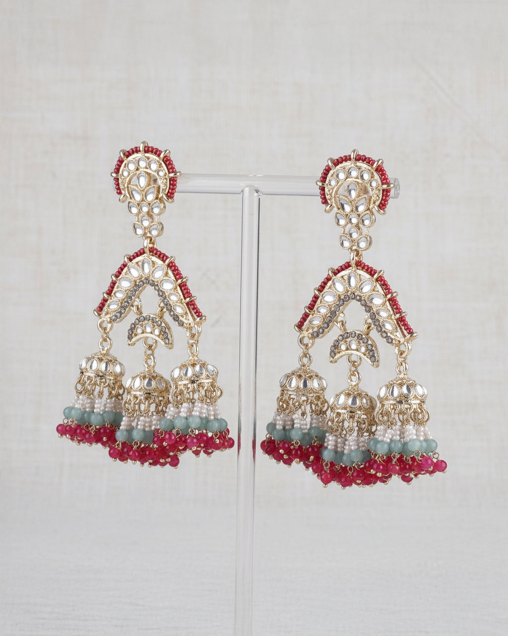 Pink Prabhnoor Jhumka