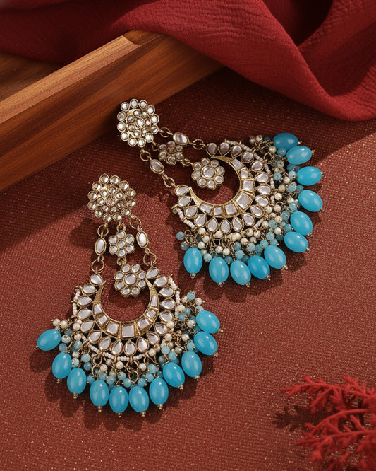 Turquoise Ujala Chandbali