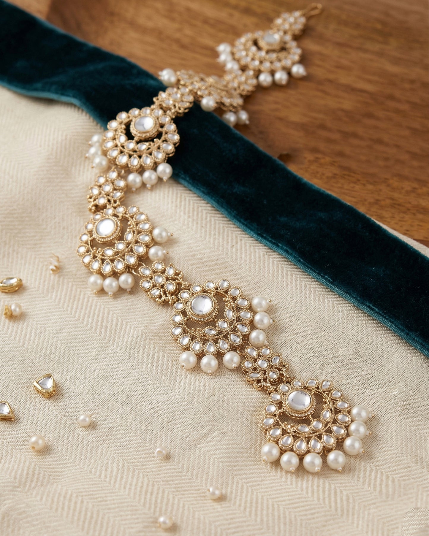 Pearl Hiranya Head Chain Bridal Jewellery