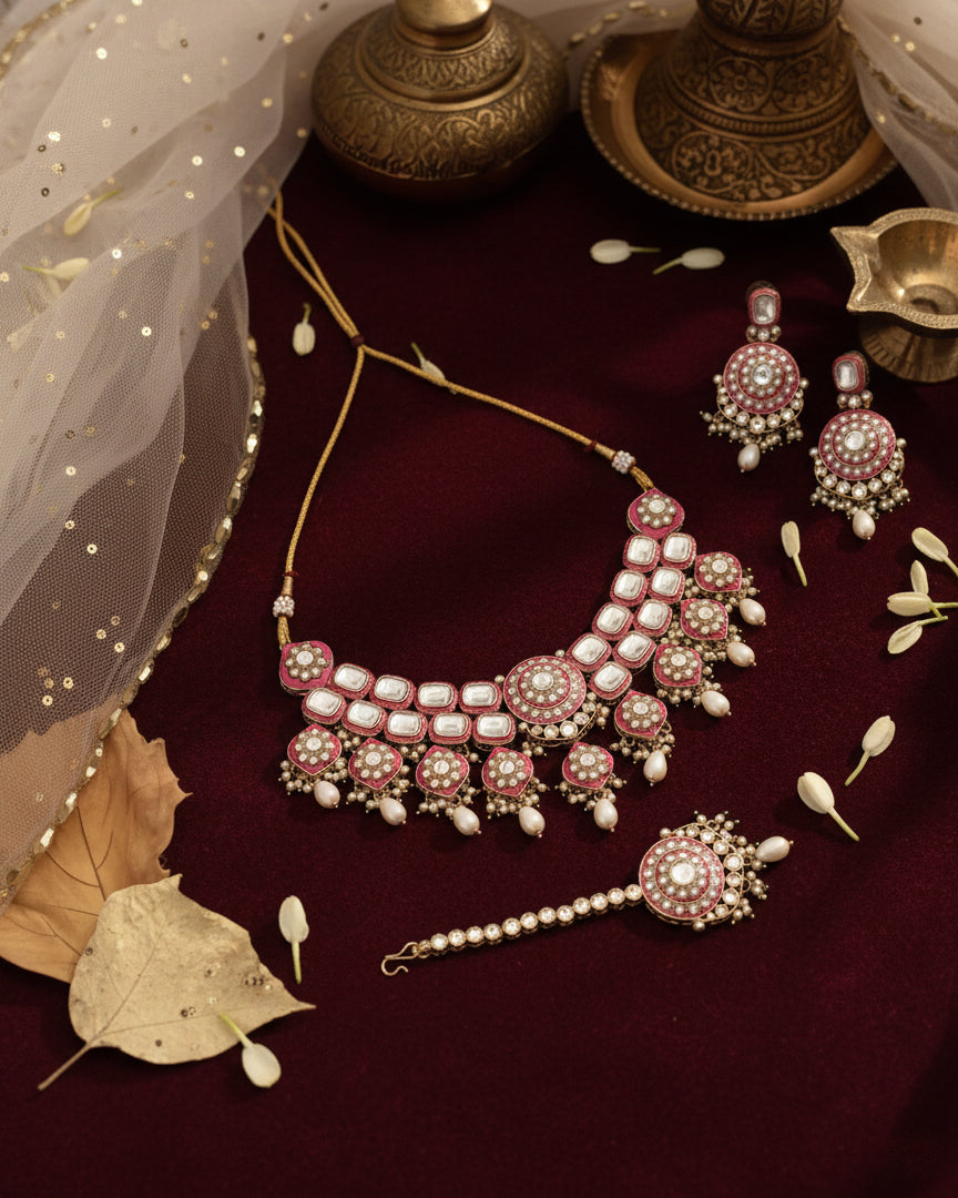Danya Meenakari NeckSet With Earrings