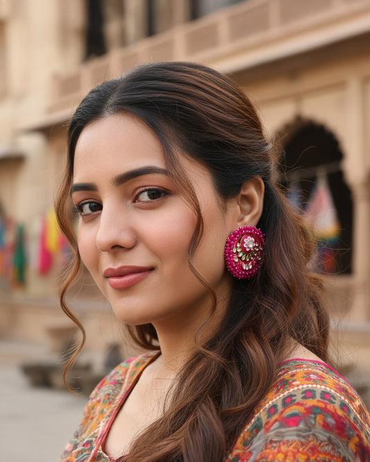 Dark Pink Ashu Meena Stud