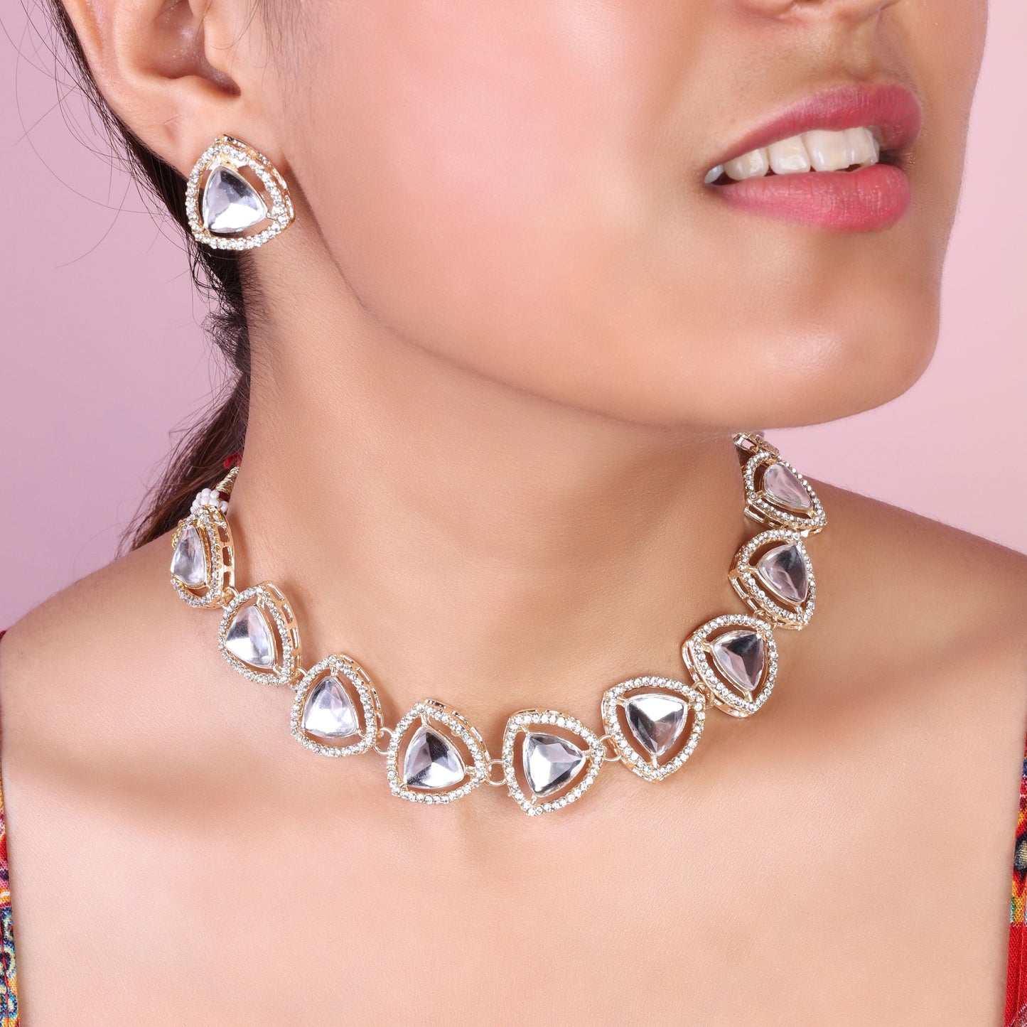 Gold Kashvi Polki Dupe Choker Set