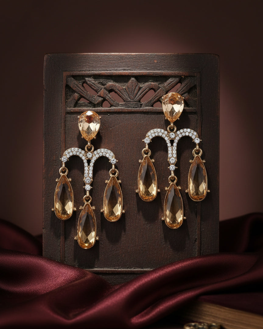 Gold Ishika Designer Zircone Earring