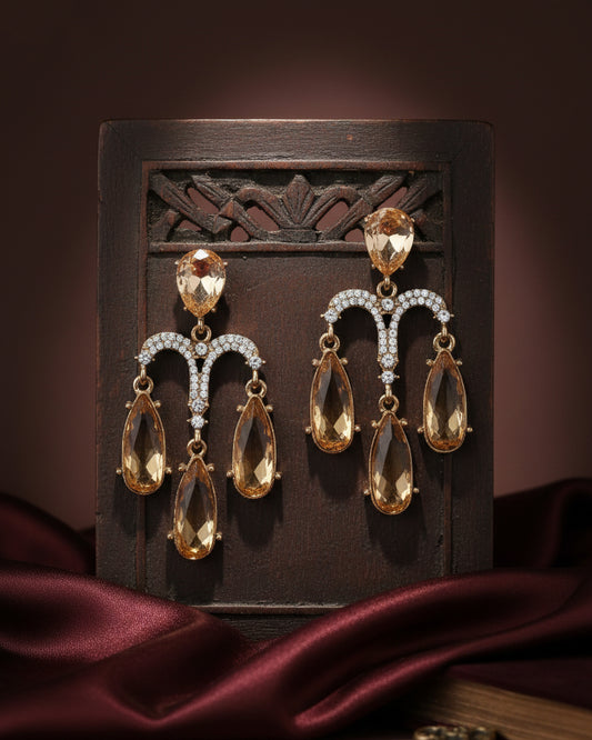 Gold Ishika Designer Zircone Earring