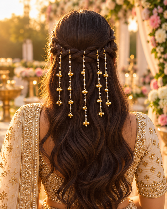 Virashu Pearl Ghungroo Hair Accessories