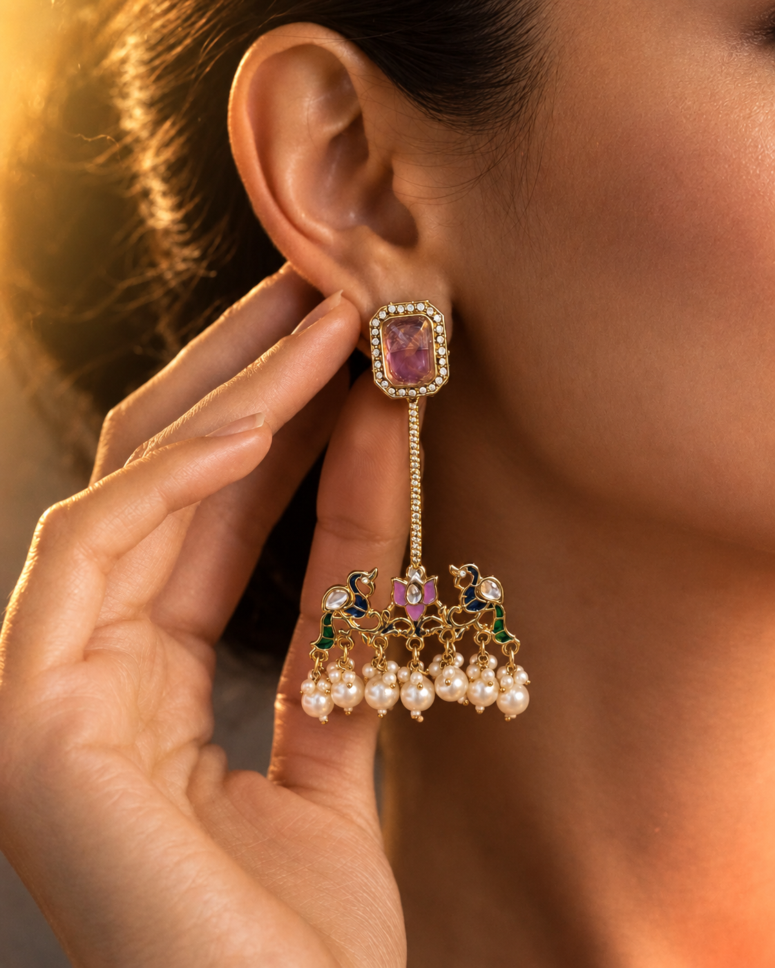 Lilac Rasleen Designer Earring