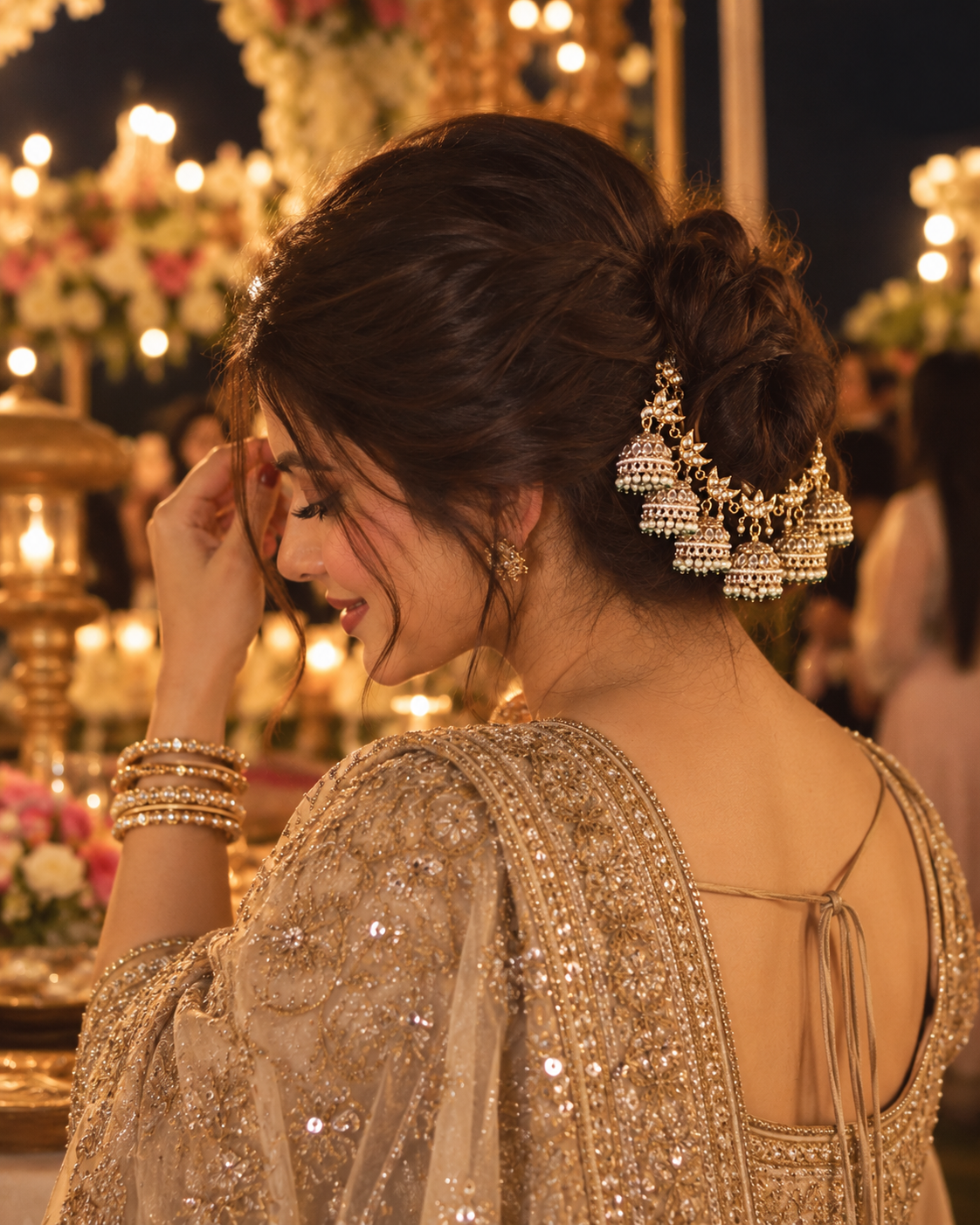 Vihanshi Hair Accessory with Jhumkis