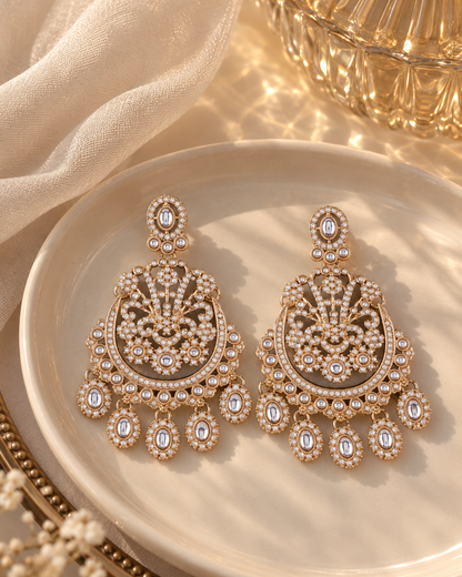 White Niranjana Premium Designer Zircone Earring