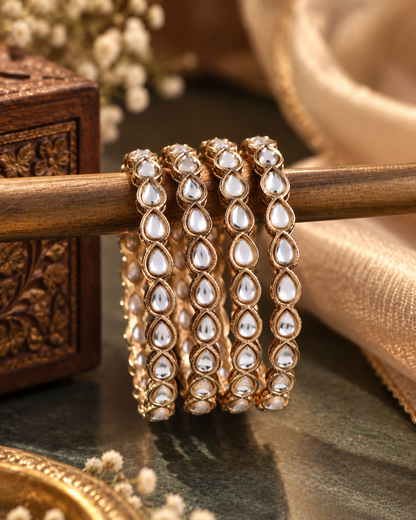Vaishvi Kundan Bangle - Pack of 4