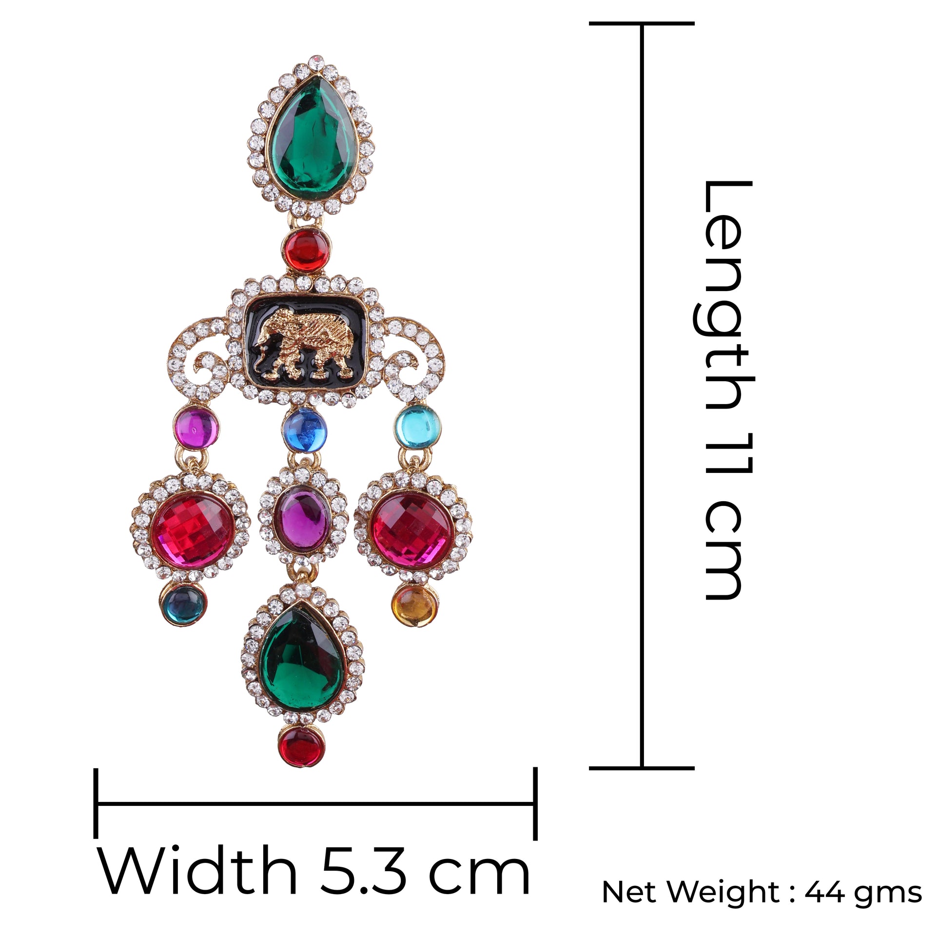 Green Pink Varsha Designer Earring