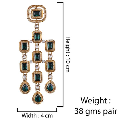 Green Anshita Gold Designer Earring