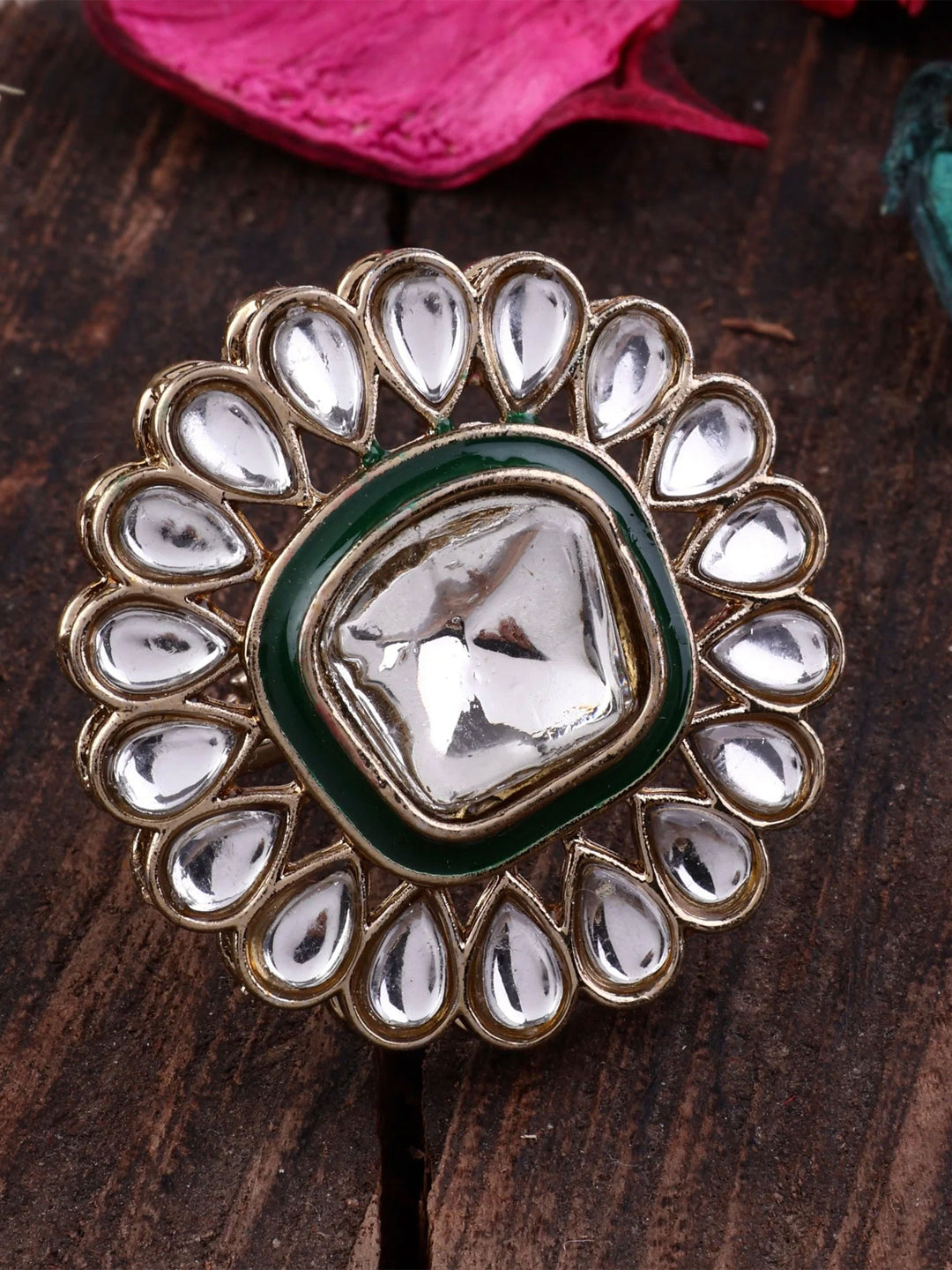 Green Lata Ethnic Ring