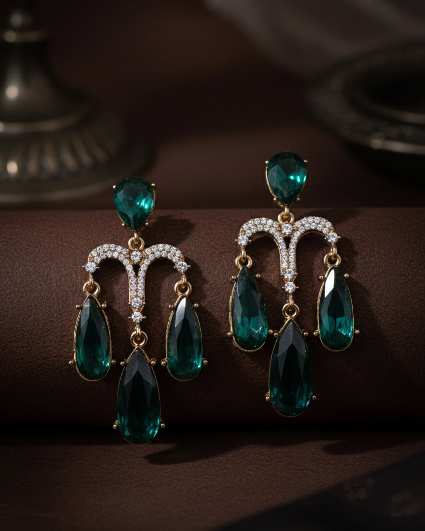 Green Ishika Designer Zircone Earring