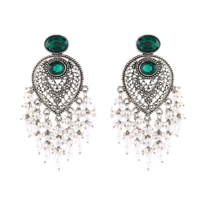 Green Girisha Boho Pearl Earring