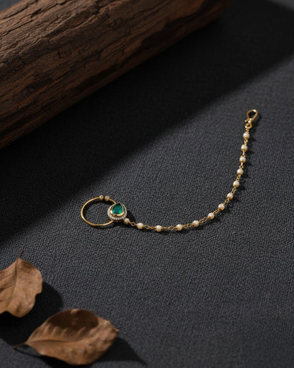 Green Anukrit Nath Non Pierced Nose Ring
